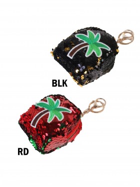 Sequin Palm Tree Scale “Color Changing” Coin Purse
